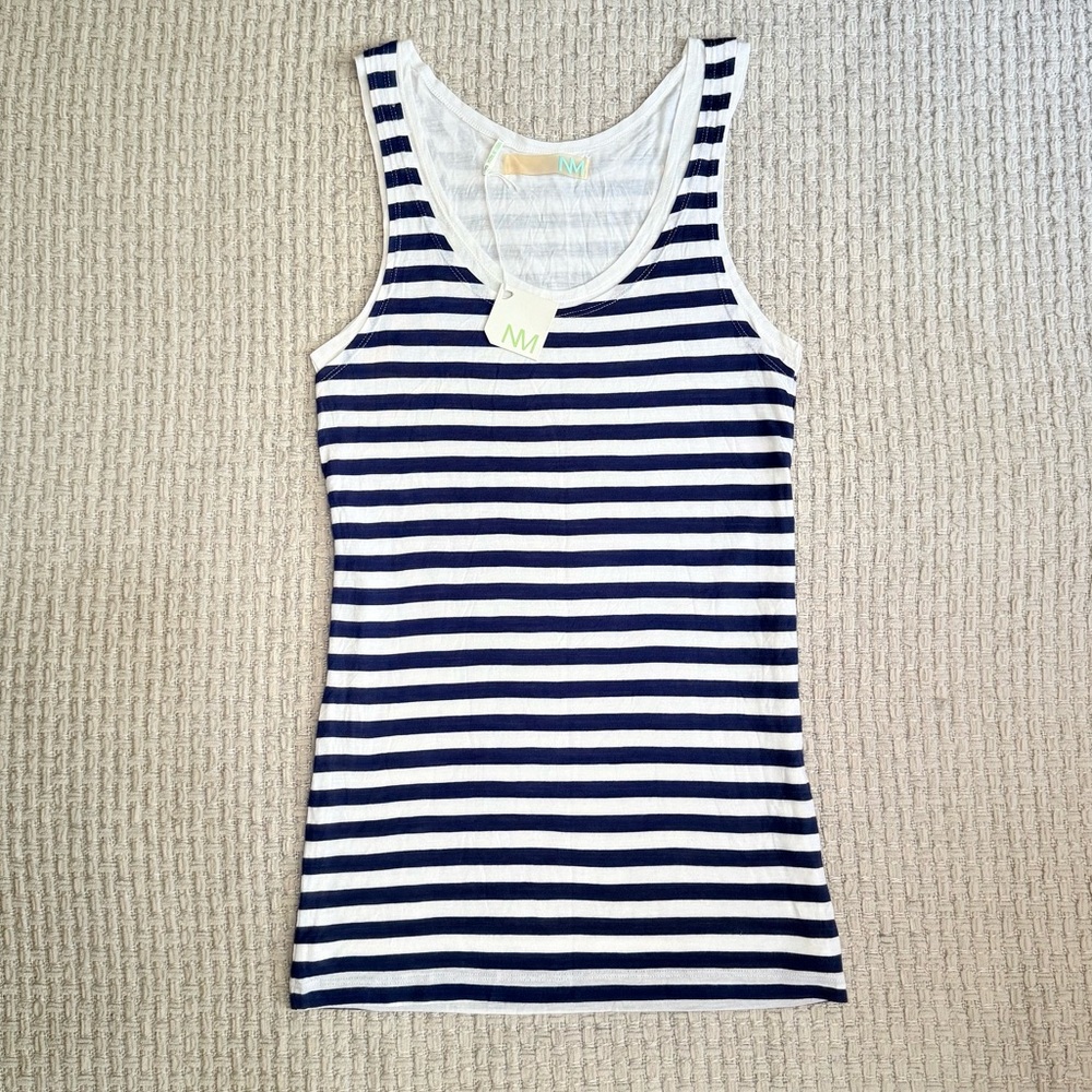 Women’s Striped Navy and White Tank Top small